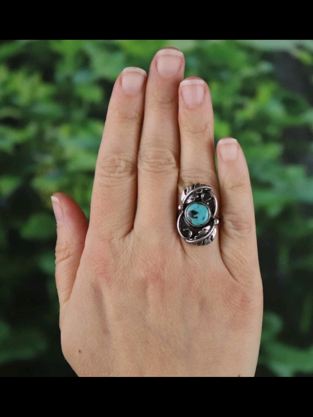 Sterling Silver Turquoise Statement Ring - Blue Stone
